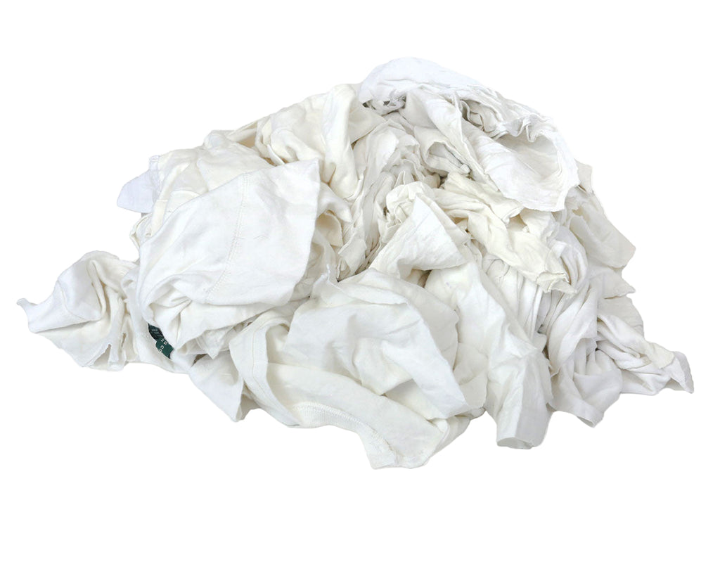 Recycled White T-shirt Knit Rag