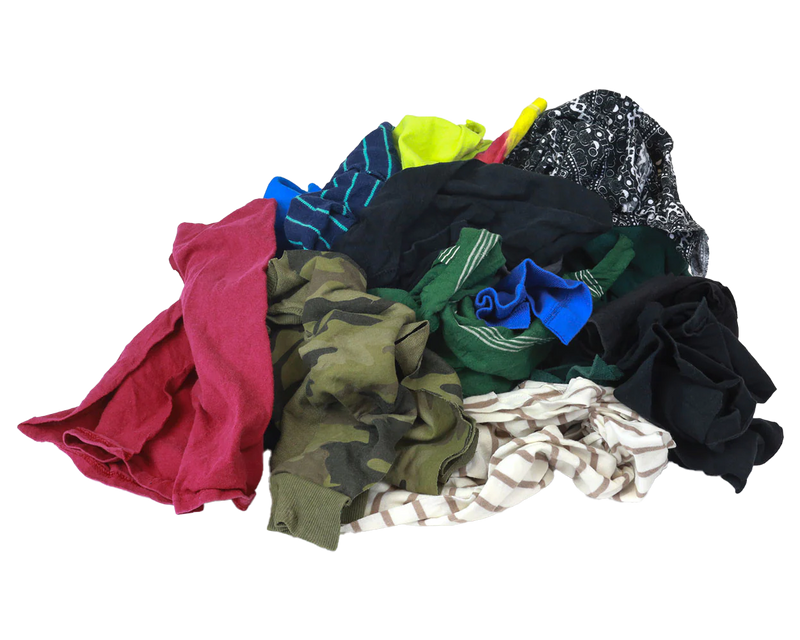 Colored T-Shirt Rags- 1LB Poly Bags