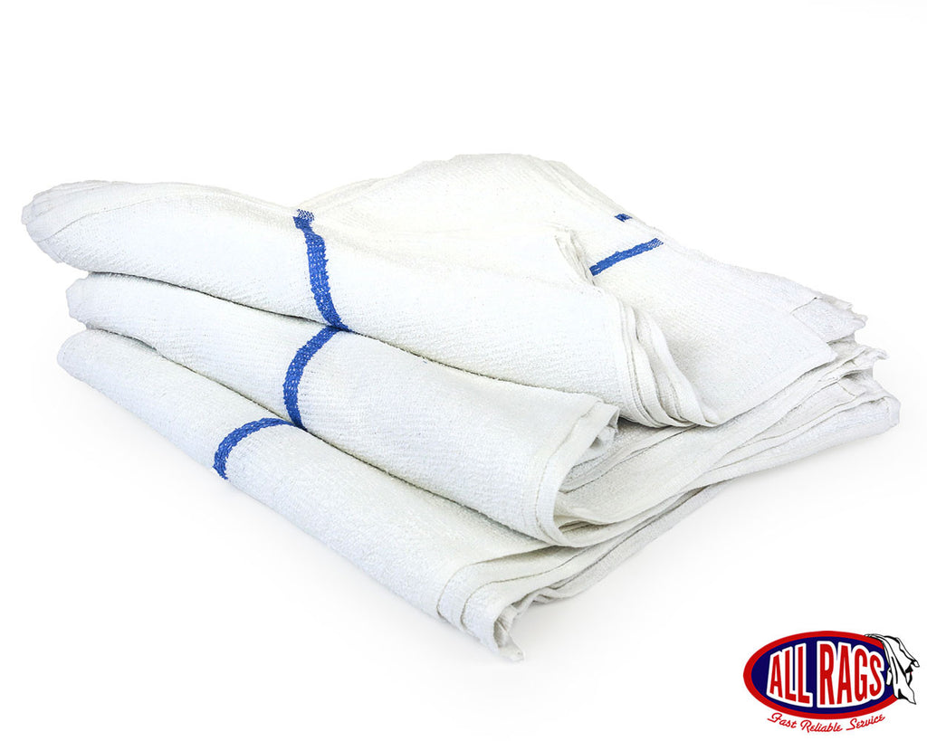 Blue Center Stripe 120 White Towels Bulk – Economical Cheap Towels(22x44) –  Lightweight & Absorbent Towels in Bulk for Gym, Bath, Salon & Pool Towel 
