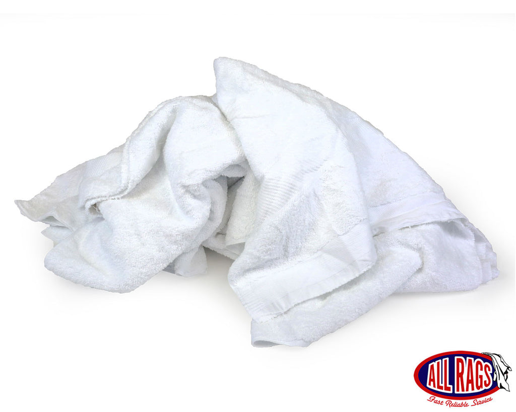 AIA Angel-In-Armor White Terry Cloth Rags, 16”x19”, Bulk 4lb Box -  Commercial Grade Cotton Cleaning Towels for Bar Mop, Dishes, Shop Rags for