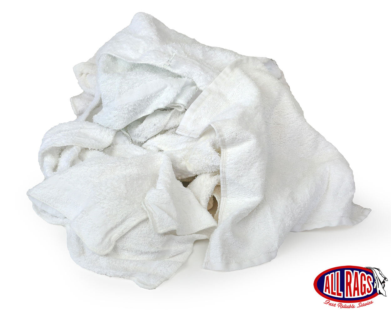 12x12 (1 lb) White 100% Terry Cotton Economy Towel, Towels, Wash