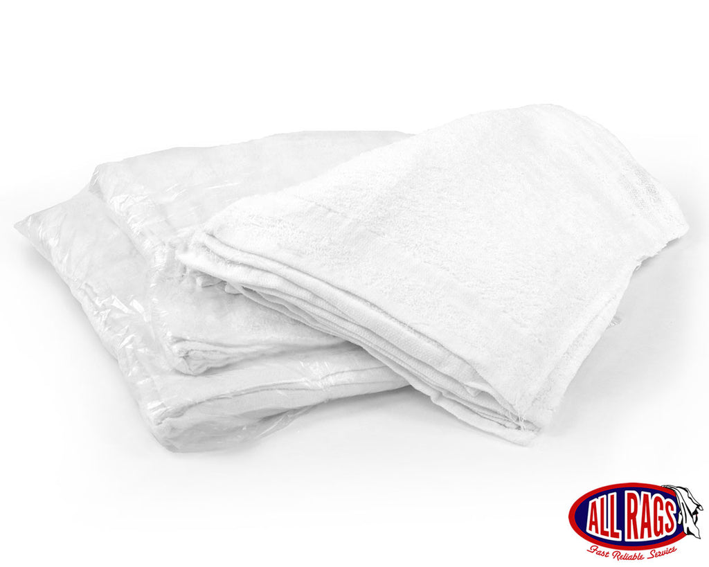 White Cotton Terry Towels (Bag of 12) - Go Shine On